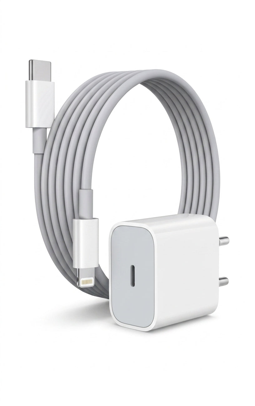 20W Fast Charger for iPhone with USB-C Power Adapter and Lightning Cable